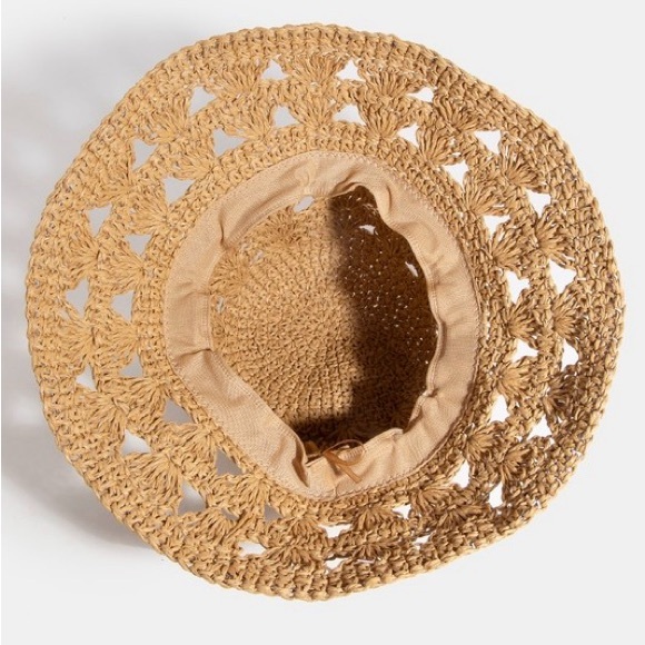 Vented Straw Braided Bucket Hat - Picture 2 of 3